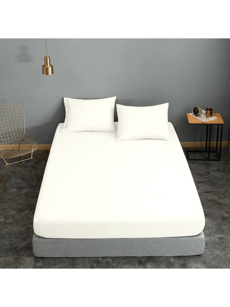 Komvos Σεντόνι Μονό με Λάστιχο 100x200+22 White