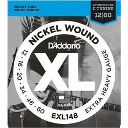 D'Addario EXL148 Σετ 6 Χορδές Ηλεκτρικής Κιθάρας Nickel Plated Steel 12-60" Extra Hard Tension