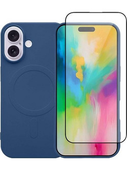 Redshield iPhone 16 Plus MagSafe Silicone Case & Navy Θήκη Κινητού & Προστατευτικό Οθόνης