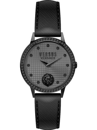 Versus Versace Γυναικείο Ρολόι με Μαύρο Δερμάτινο Λουράκι VSP572521