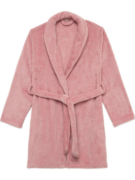 Minerva Γυναικεία Ρόμπα Χειμωνιάτικη Fleece Ροζ 96-53080-639