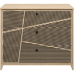 Claustra Συρταριέρα Με 3 Συρτάρια 92x45x78εκ. Blond Oak / Μαύρο