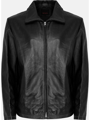 Arma Monto Ανδρικό Μπουφάν Δερμάτινο Μαύρο SGPL079 G560 Black