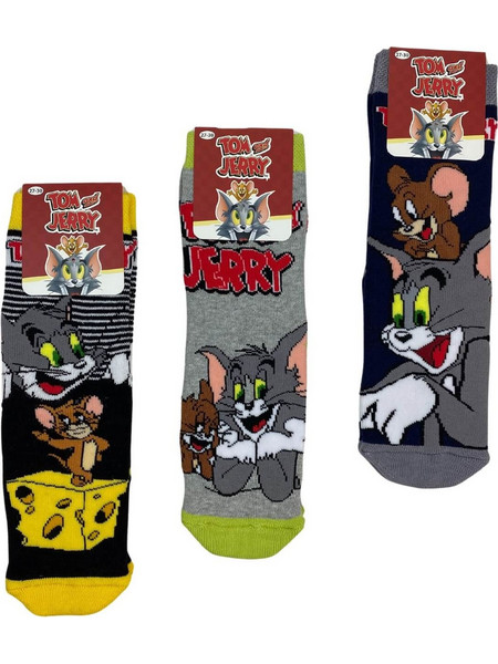 Tom And Jerry Παιδικές Κάλτσες Αντιολισθητικές Σετ 3 τμχ. 21601 - ΠΟΛΥΧΡΩΜΟ