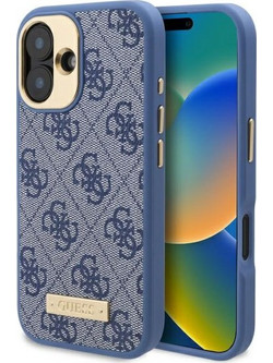 Guess 4G Logo Plate MagSafe - θήκη για Apple iPhone 16 - Μπλε
