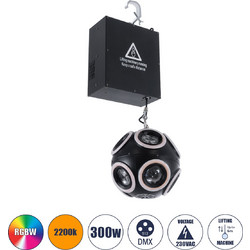 GloboStar(R) 51197 LIFT BALL Επαγγελματικό Φωτιστικό Ειδικών Εφέ Φ25cm KINETIC BALL MATRIX PIXEL Super BEAM Light CREE LED 4in1 300W - 10 x 20W LED COB Chips RGBW & 10 x 20W LED COB Chips Ultra Gold W