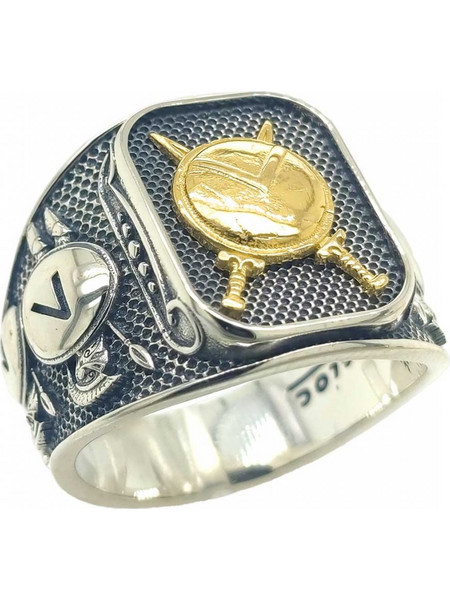 Δαχτυλίδι Anastasios Creations ασήμι 925 με ασπίδα FD940