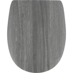 Eurocasa 547 Καπάκι Λεκάνης Οβάλ Ξύλινο Γκρι 44x35cm