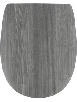 Eurocasa 547 Καπάκι Λεκάνης Οβάλ Ξύλινο Γκρι 44x35cm