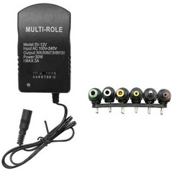 Universal Τροφοδοτικό με 6 Βύσματα 220V AC σε DC 3 - 12V 3A 30W 3.0A TW-2000D Μαύρος