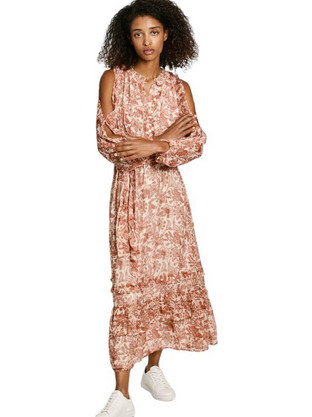 Pepe Jeans Rikky Midi Βραδινό Φόρεμα Πορτοκαλί PL953597-814