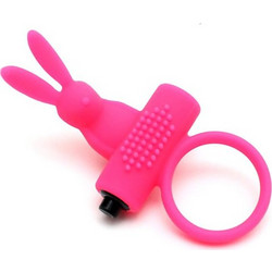 Rimba Bunny Cock Ring Vienna Ελαστικό Δαχτυλίδι Πέους Σιλικόνης με Δόνηση 3cm Ροζ