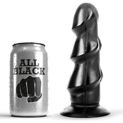 All Black Dildo με Βεντούζα 17cm Μαύρο