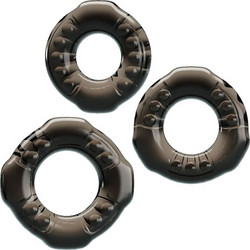 Baile Yvonne Cock Rings Σετ Ελαστικά Δαχτυλίδια Πέους & Όρχεων Μαύρα 3τμχ