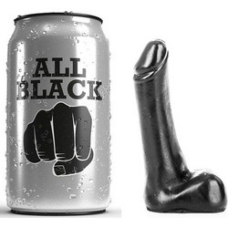 All Black Ρεαλιστικό Dildo με Βεντούζα & Όρχεις 9cm Μαύρο