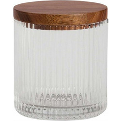 Δοχείο Για Βαμβάκι Acacia AH-BA73006 Φ9,5x9cm Clear-Brown Andrea House Γυαλί