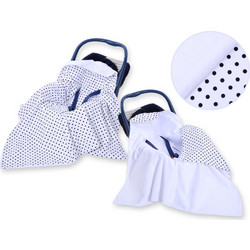 Double-sided car seat blanket- Black dots on white