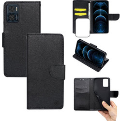 Sonique Trend Wallet Θήκη Μαύρο (Motorola Moto E22 4G)