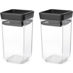 Brabantia 1008883 Σετ βαζάκια αποθήκευσης μπαχαρικών Tasty+ Stackable 2x0.15L Dark Grey