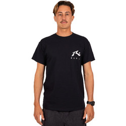 RUSTY HAPPY WAVE T-SHIRT BLACK