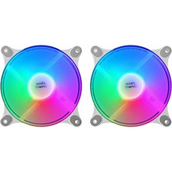 Mars Gaming MFDUO Case Fan 120mm RGB με Σύνδεση 3-Pin 4-Pin PWM White