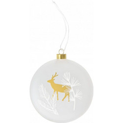 Χριστουγεννιάτικο Στολίδι Frosted Bauble Deer LBTRD0092373 10cm White-Gold Raeder