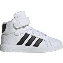 Adidas Grand Court Παιδικά Sneakers Μποτάκια Λευκά Μαύρα IE3862