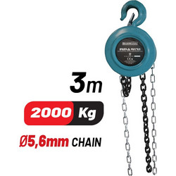 BPA9231 Παλάγκο Αλυσίδας 2T, 3M, Διάμετρος Αλυσίδας 5.6mm BORMANN 049333