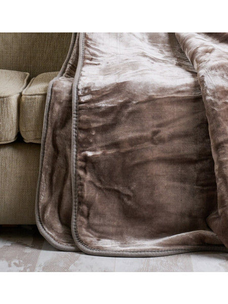 Κουβέρτα Μονόχρωμη Βελούρ Flat Silk Touch - Cinnamon, Υπέρδιπλο (220x240)