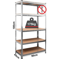 Inox Kiss Ραφιέρα με 5 ράφια MDF SH100