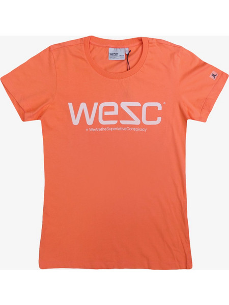 WESC Women Logo T-Shirt - HOT CORAL - 111WE-00279-HOTCRL
