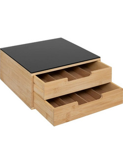 Βάση μηχανής με 2 συρτάρια για κάψουλες bamboo 5Five 190082