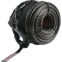 VEVOR Synthetic Winch Rope, 3/8 Inch x 85 Feet 26.500 lbs Synthetic Winch Line Cable Rope with Protective Sleeve + σφυρήλατο άγκιστρο βαρούλκου + ιμάντα έλξης, Universal εφαρμογή για SUV, μεγάλο όχημα