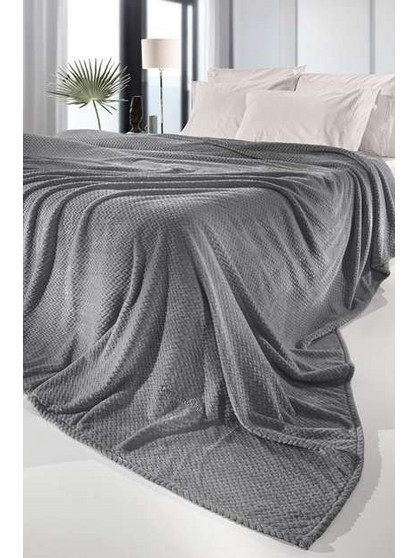 ΚΟΥΒΕΡΤΑ FLEECE ΥΠΕΡΔΙΠΛΗ ΣΕΤ 2ΤΕΜ (ROMBUS CARBON) - GUY LAROCHE 220x240+50x50 ROMBUS CARBON / 100% ΜΙΚΡΟΪΝΕΣ