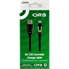 Xbox One - LED Controller Charge Cable 3m (ORB) XONE NEW
