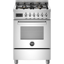 Bertazzoni PRO64L1EXT Κουζίνα Ηλεκτρική 58lt με Εστίες Αερίου 59.5cm
