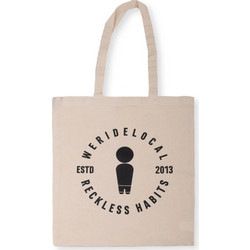 We Ride Local Emblem Tote Bag Beige