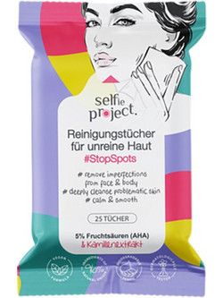 Selfie Project Acne Stop Spots Μαντηλάκια Ντεμακιγιάζ 25τμχ
