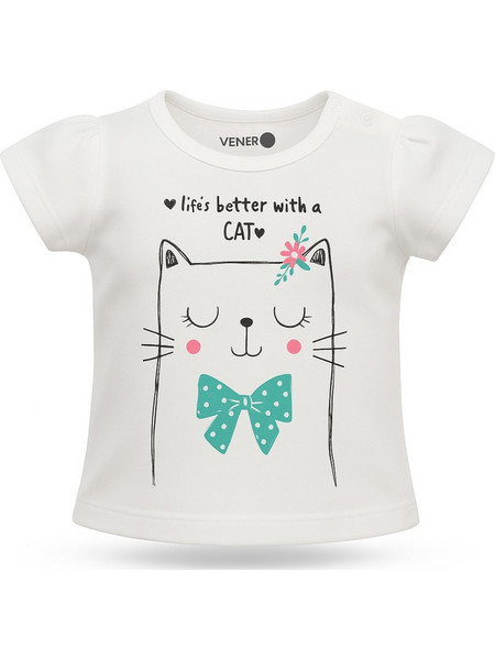 T-shirt Μπλουζάκι Life Better with a Cat Venere White 8010661
