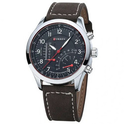 Curren Ανδρικό Ρολόι με Καφέ Δερμάτινο Λουράκι 8152 Brown/Silver
