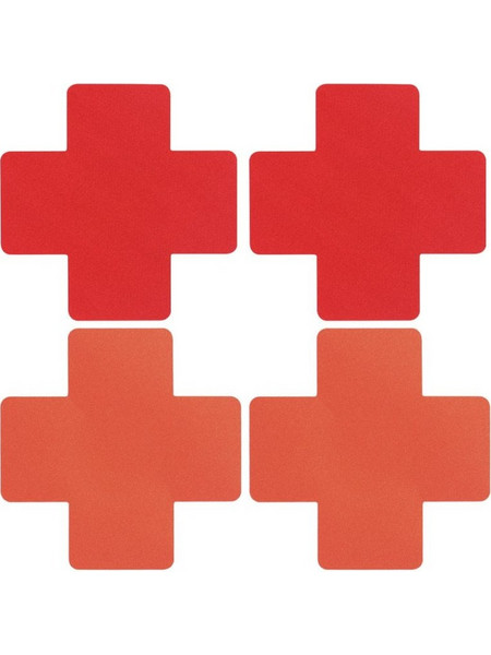 Cross Nipple Patches - Stickers Red
