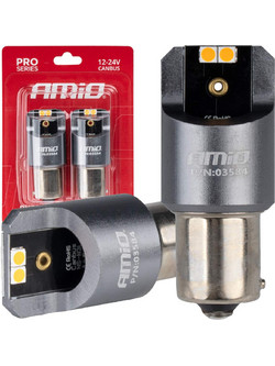 AMIO ΛΑΜΠΕΣ LED CAN-BUS PΥ21W BAU15S 12/24V 6.000K 4xSMD ΠΟΡΤΟΚΑΛΙ PRO SERIES AMIO - 2 ΤΕΜ. 03584/AM