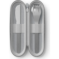 Μαχαιροπήρουνα ταξιδιού Monbento MB Slim Nest knife trio Grey Ανοξ. χάλυβας σετ 3 τμχ 18,6x5,5x3,1 cm