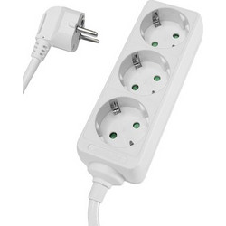 POWERTECH πολύπριζο PT-868, 3x schuko, 16A, 1.5m, λευκό