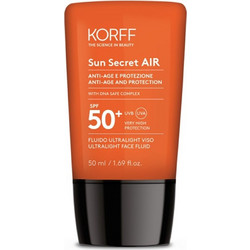 Korff Sun Secret Air & Protection Fluid Αντηλιακή Κρέμα Προσώπου Αντιγηραντική SPF50 50ml