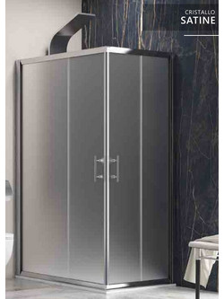 Karag Flora 100 Καμπίνα Ντουζιέρας με Συρόμενη Πόρτα 80x80x190cm Σατινέ