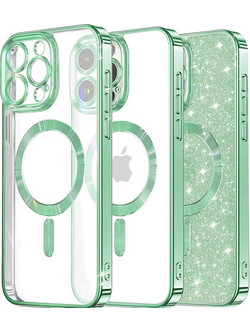 Techsuit Luxury Glitter MagSafe Θήκη Light Green (iPhone 16 Pro)