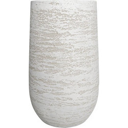 ΚΑΣΠΩ FIBER CLAY ΛΕΥΚΟ-ΕΚΡΟΥ ΨΗΛΟ ΣΤΡΟΓΓΥΛΟ ΜΕΓΑΛΟ Φ55x95cm