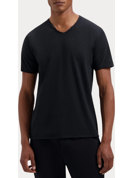 T-SHIRT DSTREZZED DS_STEWART SLUB JERSEY V-NECK BLACK DSTREZZED