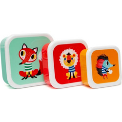 Petit Monkey Animals Πλαστικό Παιδικό Σετ Δοχείο Φαγητού Πολύχρωμο